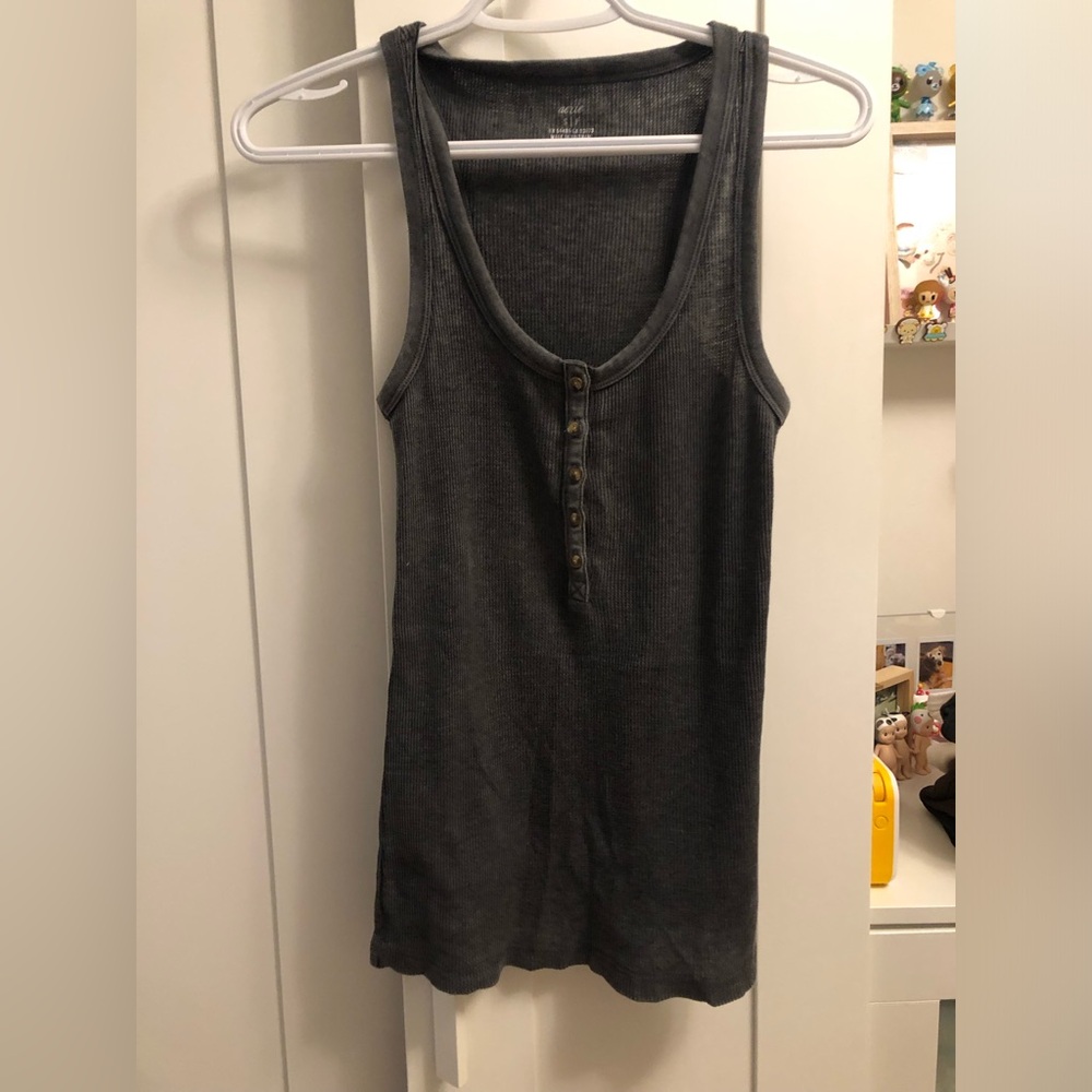 Aerie Charcoal Grey Waffle Tank